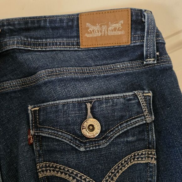 Levi's 529 Curvy Fit Bootcut Women Dark Wash Jeans Size 10 (31x31) Stretchy Y2K - Picture 6 of 7
